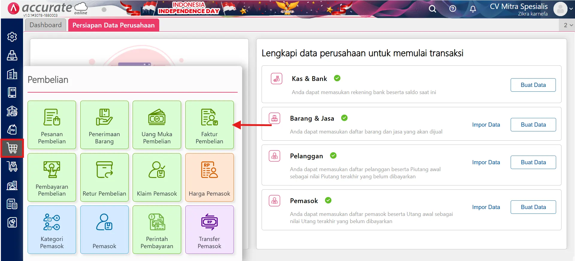 mencatat pembelian impor PPn PPh 22